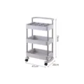 3-tier plastic rolling utility cart with wheels and handle in grey finish, 47x28x79cm - 3-Layer / Gray