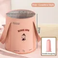 Portable foldable insulated foot spa bucket in pink color without lid design - No Lid / Pink