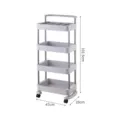 4-tier white rolling utility cart storage organizer with dimensions 101.5 x 47 x 28 cm - 4 Layers / Gray
