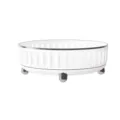 Plateau de rangement rotatif de style crème pour cosmétiques et articles de cuisine - Rotating hollow seasoning plate large Pearl White