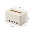 Cream style spring tissue box with dimension markings for bedroom and living room home - Cream Style Tissue Box