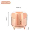 Organisateur de maquillage rotatif rose crème avec compartiments et extérieur cannelé - Rose crème