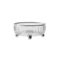 Plateau de rangement rotatif transparent élégant avec bord et pieds en métal argenté - Rotating hollow seasoning plate small size transparent