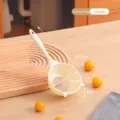 Cream white food-grade plastic kitchen strainer scoop, small size with 22.5cm length. - S / Cream