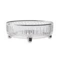 Plateau de rangement rotatif transparent avec pieds argentés pour maquillage et cuisine - Rotating hollow seasoning plate large transparent