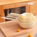 Cream white 4-piece multifunctional kitchen scoop and basin set for rice washing - Four-Piece Set / Cream