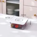 Boîte de conservation sous vide électrique de 16,7 x 7,5 cm sur une surface blanche - Carré (Style Bas) (1.2L)