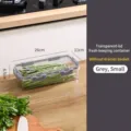 Small grey plastic food storage container with transparent lid for efficient kitchen use - Refrigerator Storage Box (XT-1010) / Small (1.35L) / Gray