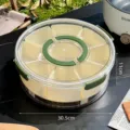 Divided picnic food storage container with 8 compartments and 30.5cm diameter - Green / 9 Slots