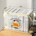 Transparent PVC dustproof storage box with cartoon dog and 30x25x25cm dimensions. - Yellow Heart Dog (With Support Rod) / Yellow