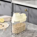 Cream airtight plastic cereal storage container with measurement markings, SKU variant - Small (5019) / 21.5x20x10cm / Cream