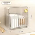 Organizador de pared de acrílico transparente para discos de algodón con medidas - 10.1*6.5*10.1cm / Blanco Claro