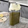 Airtight plastic cereal storage container with 30cm height measurement for kitchen - Large (5021) / 30x20x10cm / Cream