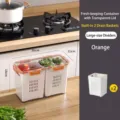Orange refrigerator food storage container with 2 drain baskets and transparent lid - Double Compartment / Large (3.5L) / Orange