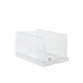 Clear stackable plastic storage bin for wardrobe organization and clothes storage - Individual Packaging / Small Transparent