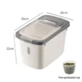 Beige sealed food grade rice storage container 35x20x22cm with free measuring cup - With Measuring Cup / Starry Grey