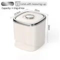 Conteneur de stockage de riz crème moderne avec bord argenté et gobelet doseur inclus - Modèle Électroplaqué (Tasse à Mesurer Gratuite)