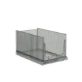 Stackable grey tinted translucent ribbed drawer storage basket for wardrobe organization - Individual Packaging / Transparent Gray (Small)