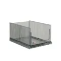 Grey translucent stackable storage bin with ribbed texture for clothes - Individual Packaging / Transparent Gray (Medium)