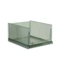 Stackable translucent green wardrobe organizer bin with ribbed texture - Individual Packaging / Transparent Green Large