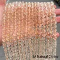 8mm natural citrine quartz loose beads in light yellow for DIY jewelry making accessories - 4mm Approx 90 Pcs / 5A Natural Citrine