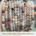 Natural lavender stone apple beads for DIY jewelry making accessories and loose beads - Antique Style Beads / 9*10mm (Approx 40 Pieces/Pack) / Natural Violet Stone
