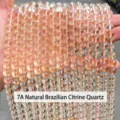 Premium 8mm 7A grade natural Brazilian citrine round loose beads for DIY jewelry - 4mm Approx 90 Pcs / 7A Natural Brazilian Citrine