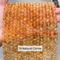 Premium grade 8mm natural yellow citrine quartz round beads for DIY jewelry making strands - 6mm Approx 60 Pcs / 7A Natural Citrine
