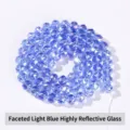 Funkelnde hellblaue facettierte Kristallglasperlen für die DIY-Schmuckherstellung - 8mm 50cm/strip about 70 pieces / Facettiert Hellblau Hochfarbige Glasperlen