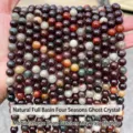 High quality natural four seasons phantom quartz round beads for DIY jewelry making and crafts - Natural Full Phantom Four Seasons Quartz