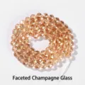Facettierte champagnerfarbene Glasperlen für handgefertigten DIY-Schmuck und Basteln - 8mm 50cm/strip about 70 pieces / Facettiert Champagner Glasperlen
