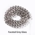 Facettierte rauchgraue Glaskugeln als lose Perlen für DIY-Schmuckherstellung und Bastelprojekte - 8mm 50cm/strip about 70 pieces / Facettiert Grau Glasperlen