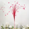 Kunstmatige pauwgras rode vuurwerk bloemsteel voor huwelijksdecoratie en prachtig bloemstuk - Rood