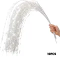 Close-up detail of 10pcs white glitter willow branches for Christmas tree decoration - 10 Pieces/Pack / White