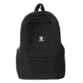 Casual black quilted backpack with large capacity for students and daily travel - Black