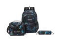 Juego de mochila escolar de 3 piezas con estampado de mariposa azul y bolsa de almuerzo - Talla única / Azul