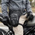 Waterdichte motorfiets been tas tactische heup tas voor mannen rijders uitrusting. - Eén maat / Zwart