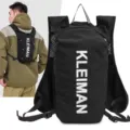 Black lightweight hydration vest backpack designed for running, hiking, and marathons. - Letter Style (2067) / Black