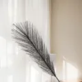 Black artificial reed flower feather floral decor for home wedding party showcase display. - 22cm / Black