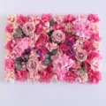 Kunstmatige rozen bloemenwand paneel achtergrond voor bruiloft en huisdecoratie. - Rozerood