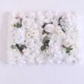 Witte kunstmatige rozen bloemmuur paneel achtergrond voor bruiloft thuis decoratie. - Wit