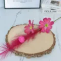 Ramo di fiori di cosmo artificiali rosa finto fiore decorazione per la casa centrotavola - Rosso rosa