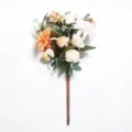 Artificial dahlia rose flower bouquet, mixed color wedding hand bouquet for home decor. - White