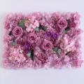 Kunstmatige bloemenwand paneel paarse roos hortensia achtergrond voor huwelijk feest decor - Donkerviolet