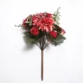 Artificial dahlia and rose flower bouquet for wedding home decoration and photography props. - Red
