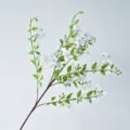 Elegant artificial white mock orange branch with green leaves for home and wedding decor - Light Blue