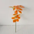 Branche de feuilles artificielles orange pour décoration, fausse plante d'automne pour arrangement. - Orange Alocasia Leaf