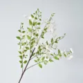 Elegant white artificial jasmine branch for home and wedding floral decoration - White