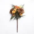 Artificial dahlia and rose flower bouquet for wedding party photography props home decor. - Coffee