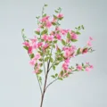 Single branch of pink artificial jasmine silk flowers for home and wedding decor - Pink